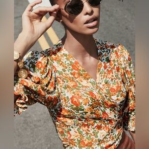 FAITHFULL THE BRAND Le Rose Mali Floral Print Wrap Top⭐️Perfect Condition!💫